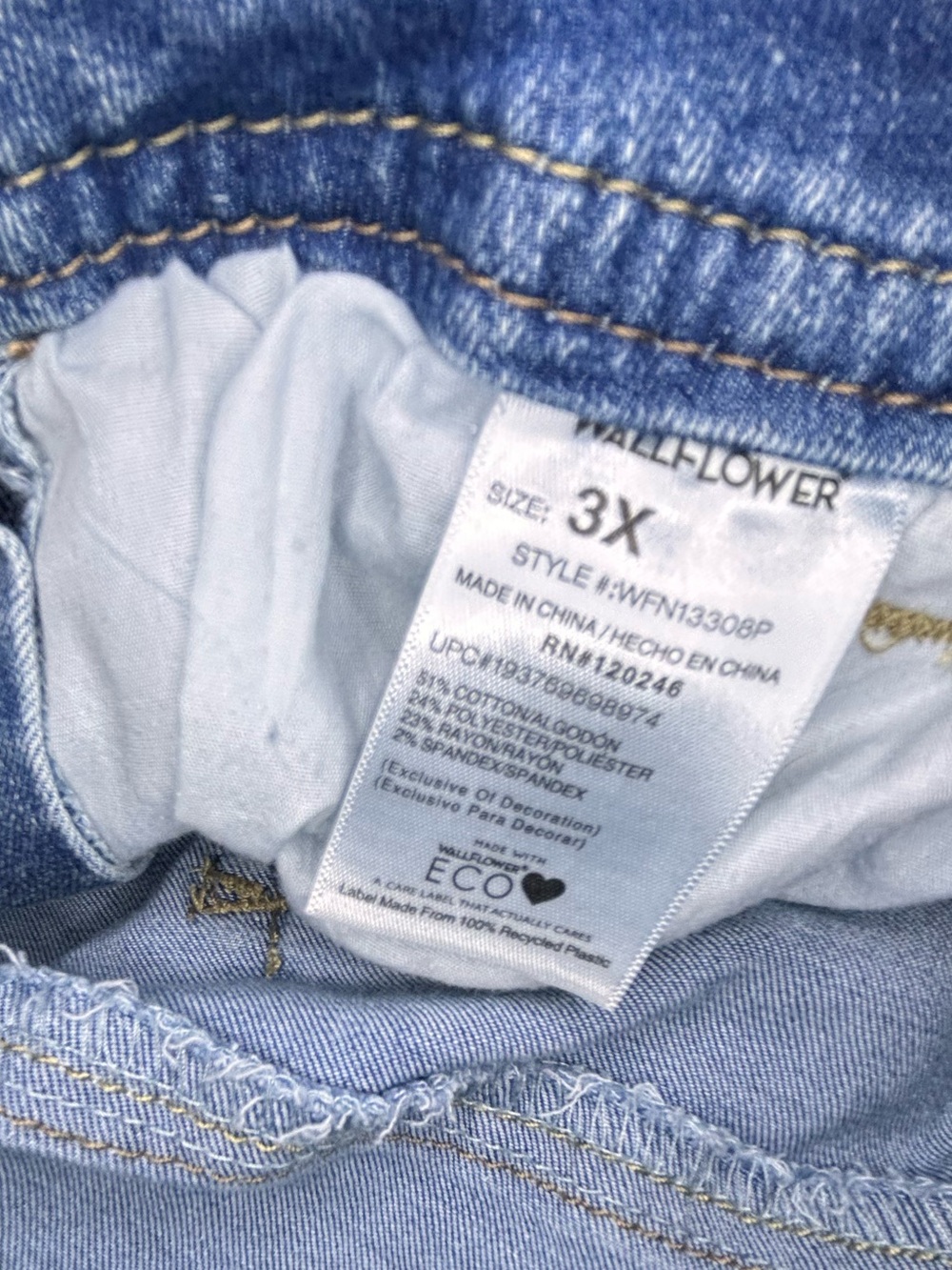 Wallflower Plus Size Denim Overalls - 3X - Picture 9 of 9